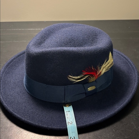 Scala Navy Blue Fedora Hat - size small - Picture 11 of 11
